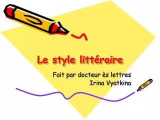 le style litt raire