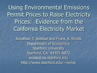 Using Environmental Emissions Permit Prices to Raise Electricity Prices: Evidence from the California Electricity Marke