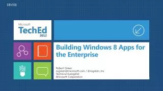 Building Windows 8 Apps for the Enterprise