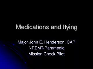 Medications and flying