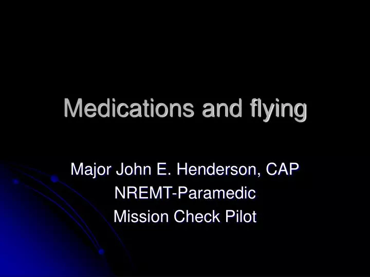 medications and flying