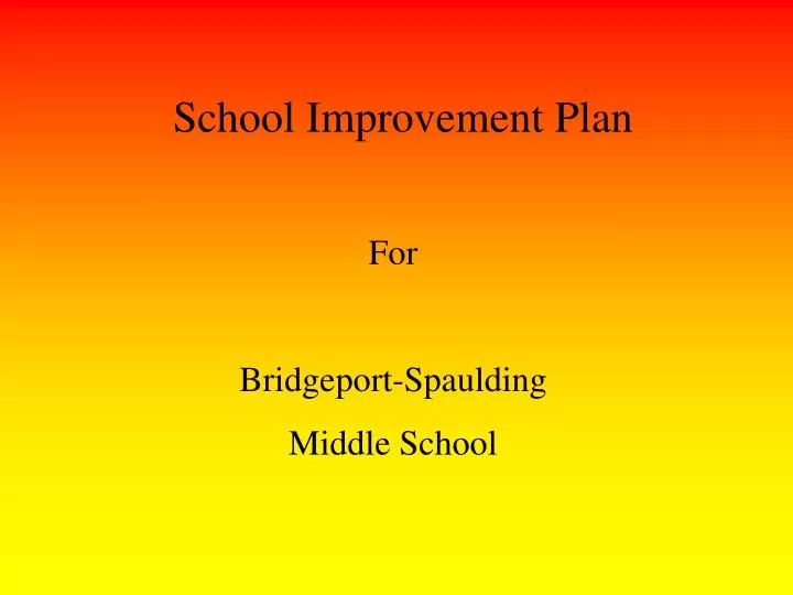 school improvement plan