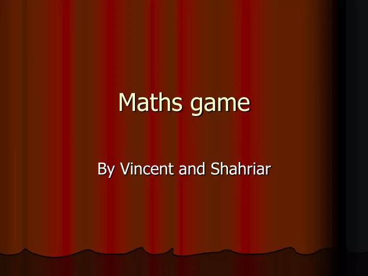 maths game