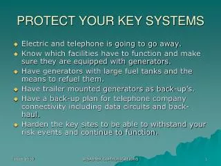 PROTECT YOUR KEY SYSTEMS