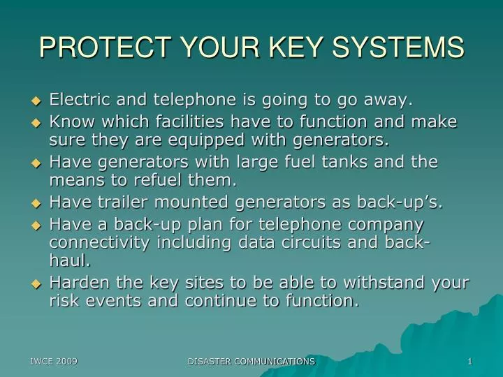 protect your key systems