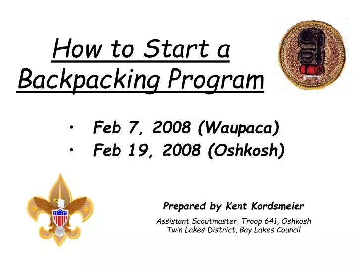 how to start a backpacking program