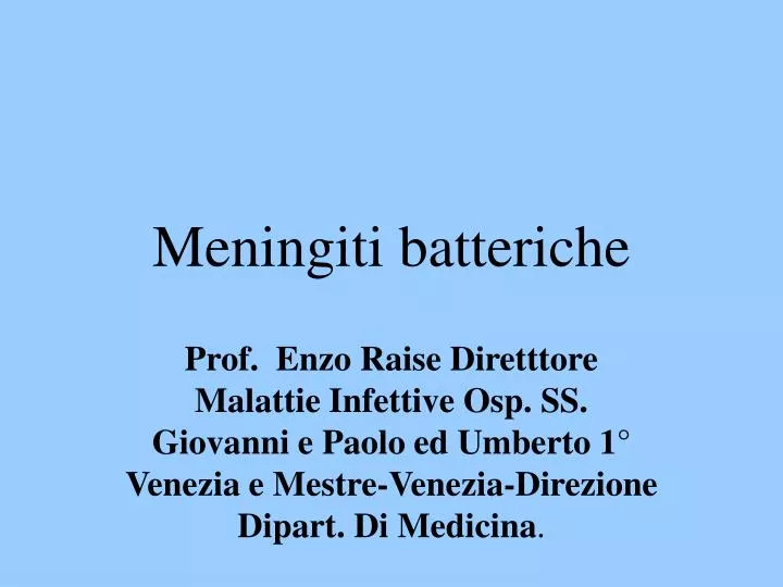 meningiti batteriche