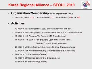 Korea Regional Alliance – SEOUL 2010
