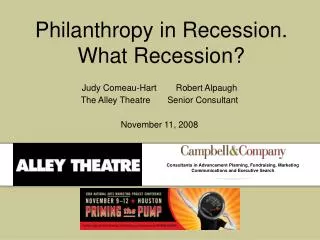 Philanthropy in Recession. What Recession?