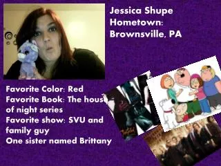 Jessica Shupe Hometown: Brownsville, PA