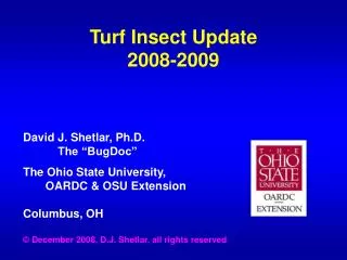Turf Insect Update 2008-2009