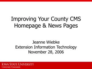 Improving Your County CMS Homepage &amp; News Pages