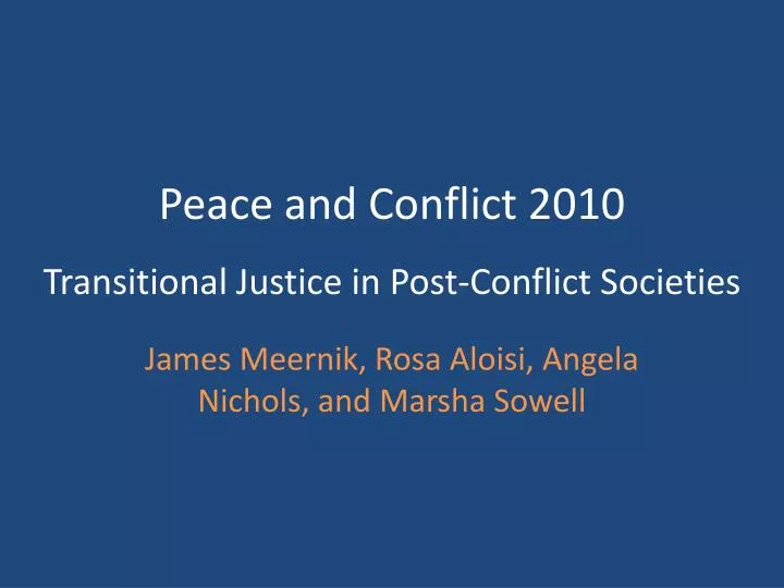 transitional justice in post conflict societies