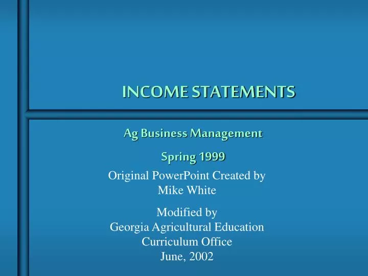 income statements