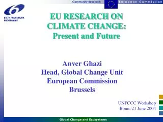 EU RESEARCH ON CLIMATE CHANGE: Present and Future