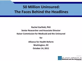 50 Million Uninsured: The Faces Behind the Headlines