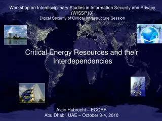 Critical Energy Resources and their Interdependencies