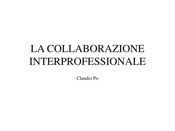 la collaborazione interprofessionale