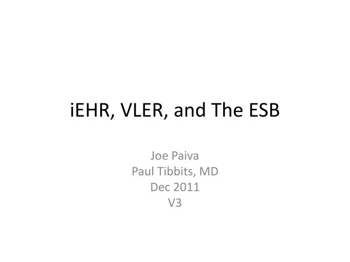 iehr vler and the esb