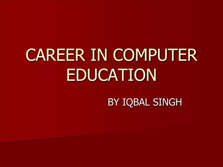 career in computer education