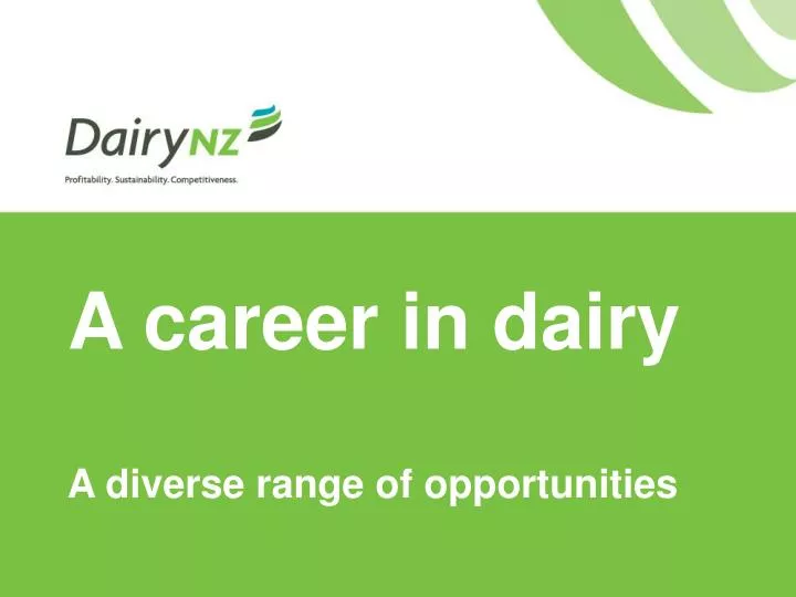 a career in dairy