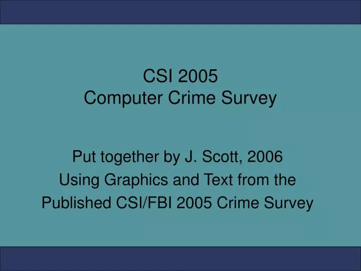 csi 2005 computer crime survey