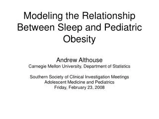 Speaker: Andrew Althouse Andrew Althouse has documented that he has nothing to disclose.