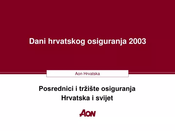 dani hrvatskog osiguranja 2003