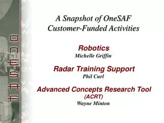 Robotics Support Michelle Griffin