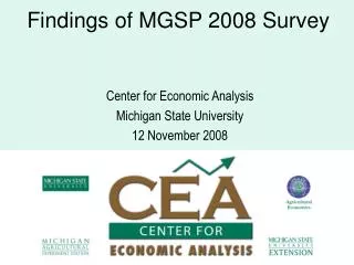 Findings of MGSP 2008 Survey