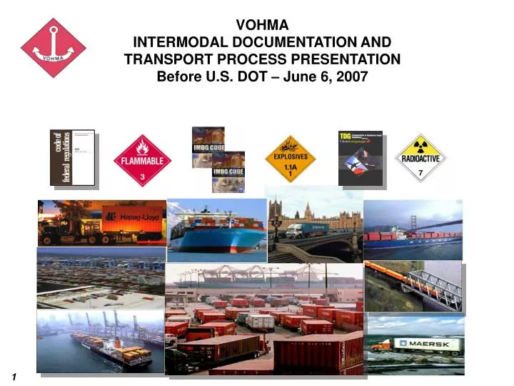 vohma intermodal documentation and transport process presentation before u s dot june 6 2007