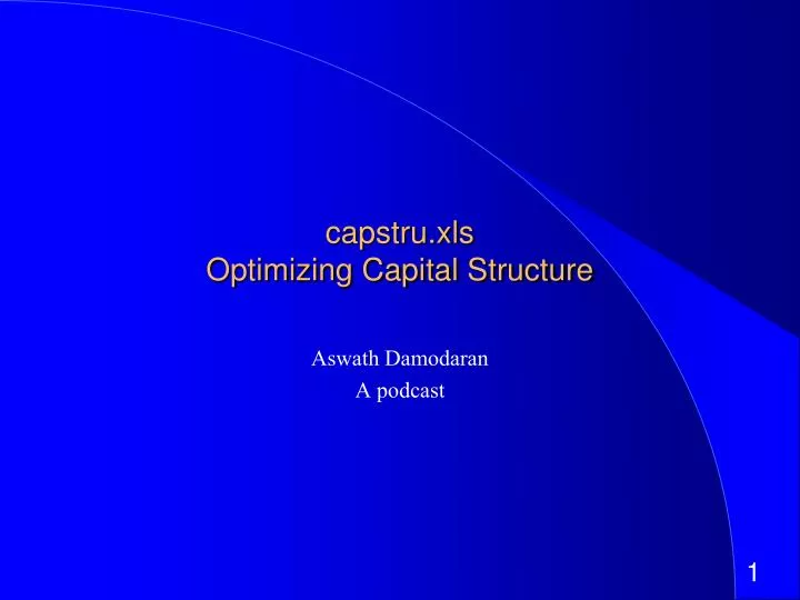 capstru xls optimizing capital structure