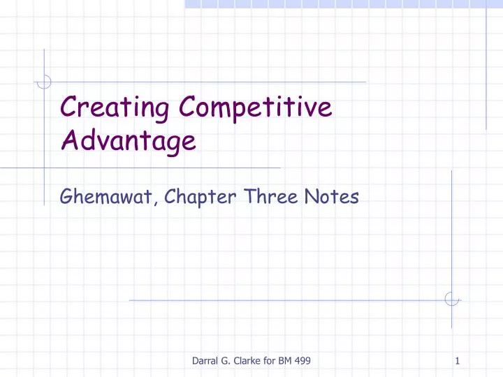 creating competitive advantage