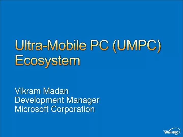 ultra mobile pc umpc ecosystem