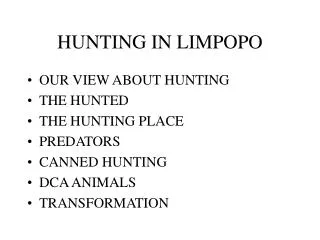 HUNTING IN LIMPOPO