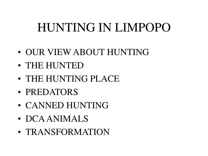 hunting in limpopo