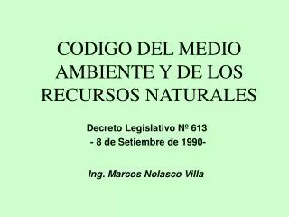 codigo del medio ambiente y de los recursos naturales