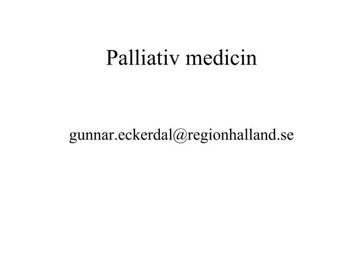 palliativ medicin