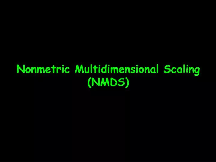nonmetric multidimensional scaling nmds