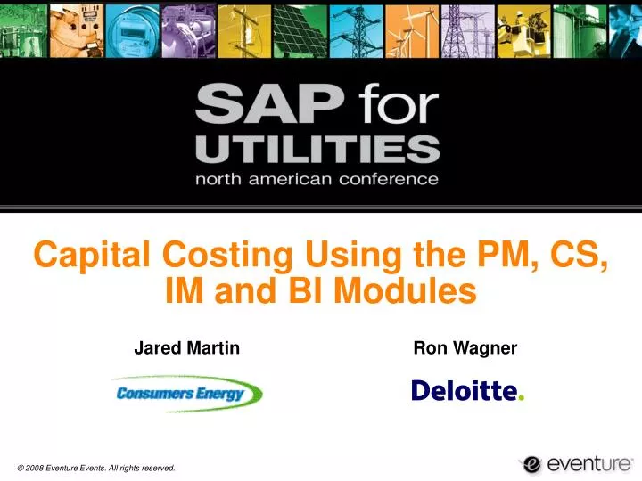 capital costing using the pm cs im and bi modules