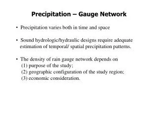 Precipitation – Gauge Network