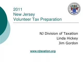 2011 New Jersey Volunteer Tax Preparation