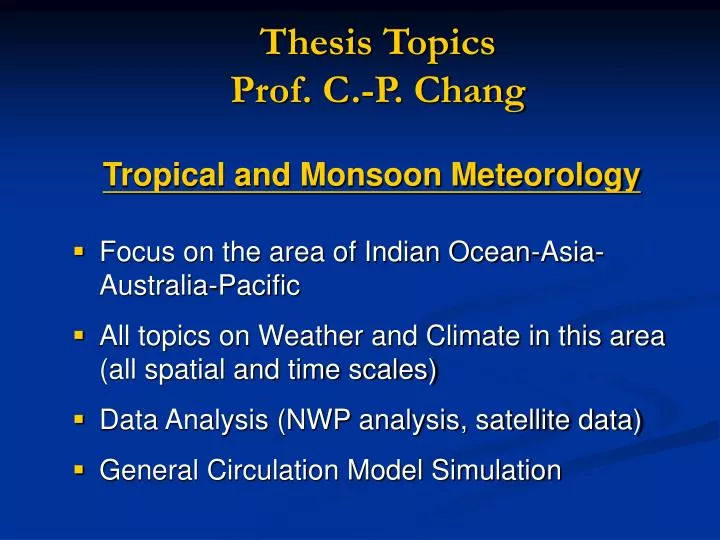 thesis topics prof c p chang