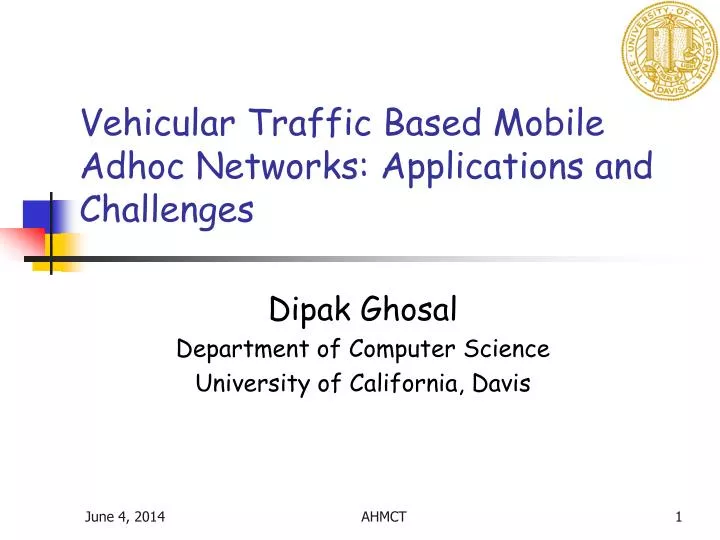 vehicular traffic based mobile adhoc networks applications and challenges