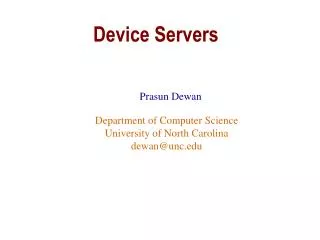 Device Servers