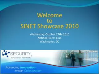 Welcome to SINET Showcase 2010