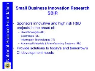 Small Business Innovation Research SBIR