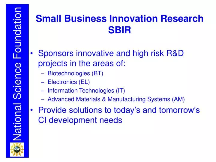 small business innovation research sbir