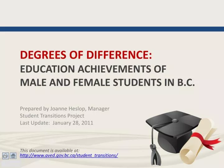 degrees of difference education achievements of male and female students in b c