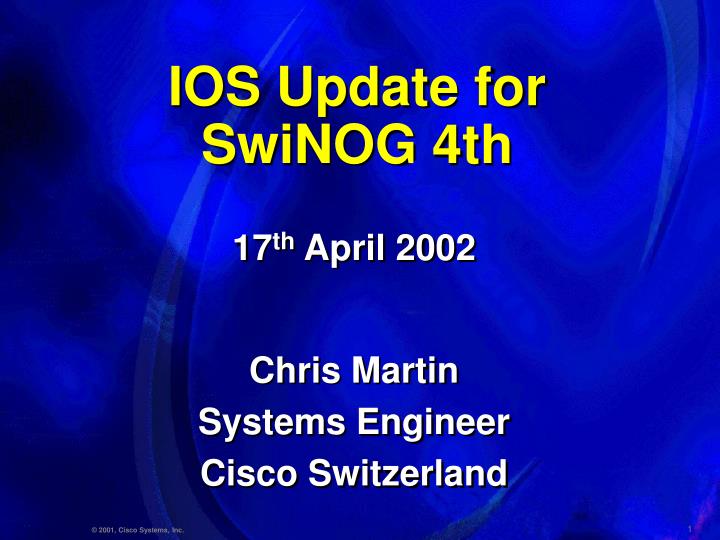 ios update for swinog 4th